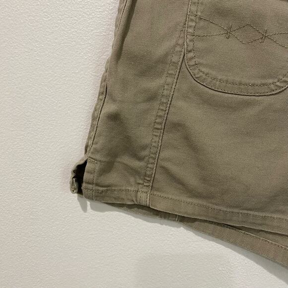 Vintage Y2K Mudd Jeans Tan Booty Mini Shorts Size 5 Low Rise 90s Retro Festival - Picture 3 of 8